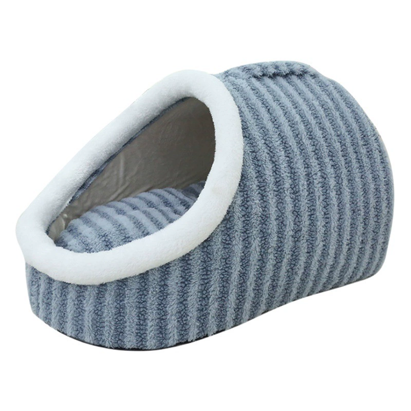 Утолщенное трехмерное кошачье гнездо Макарон двухкомпонентное осенне-зимнее теплое сверление отверстий Питомник может поднимать губчатую конуру Полосатое гнездо для домашних животных
