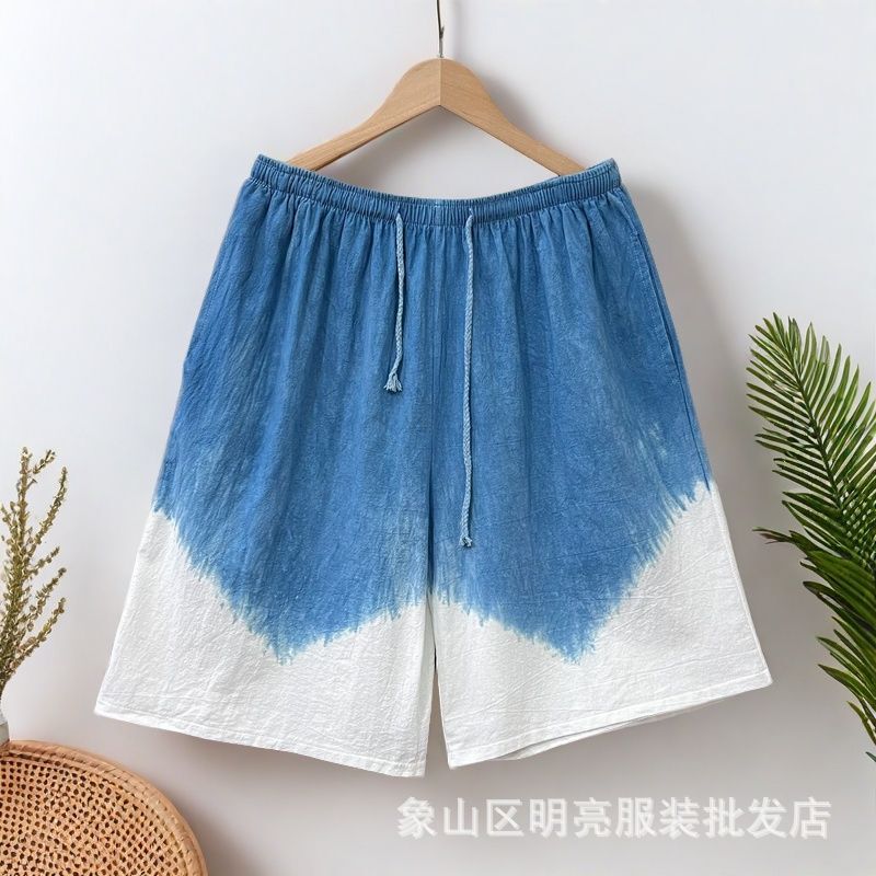 Tie-Dye Summer Cotton and Linen Large Shorts, Breathable, Comfortable and Cool, Suitable for Summer Vacations, Travel, Leisure, and Loose-Fitting Large Shorts Tie-Dye Summer Cotton and Linen Large Shorts, Breathable, Comfortable and Cool, Suitable for Summer Vacations, Travel, Leisure, and Loose-Fitting Large Shorts