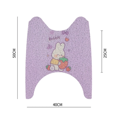 Electric vehicle foot mat: can be cut - short-style-purple-rabbit-comes-with-velcro