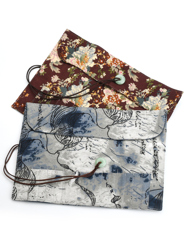 Professional ear cleaning tool set storage bag, ink roll, ear cleaning 15-piece set, goose feather stick, ear spoon