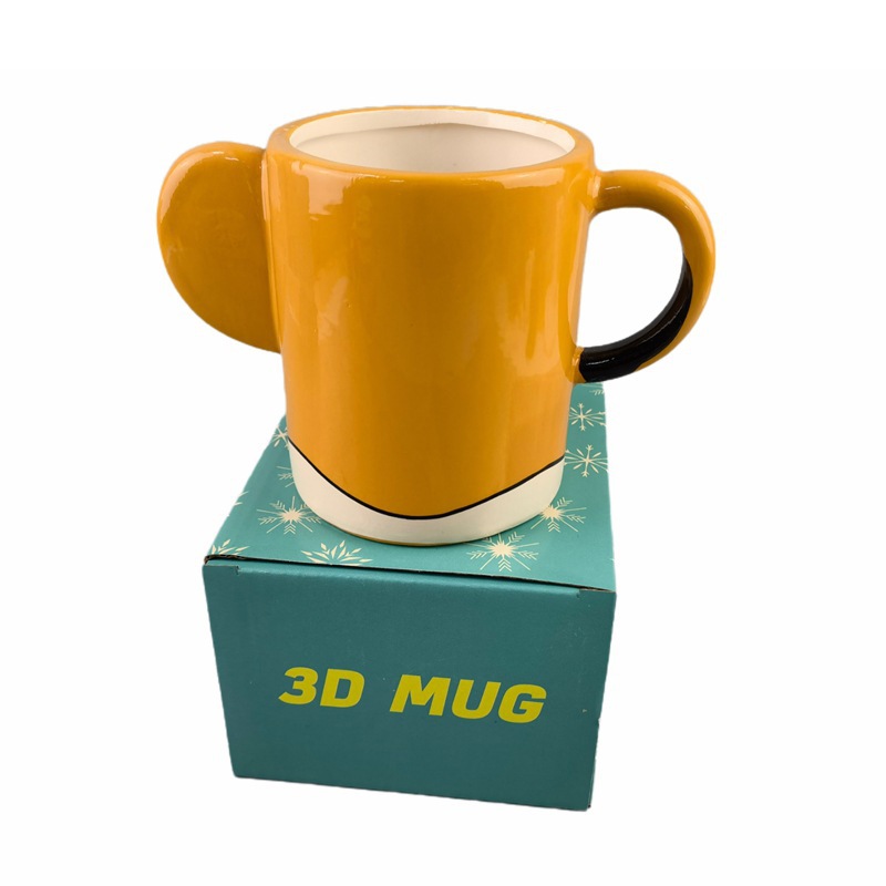 Taza de cerámica 3D estereoscópica pintada a mano, taza de animales pintada a mano, taza de café del rey león, taza de agua del león