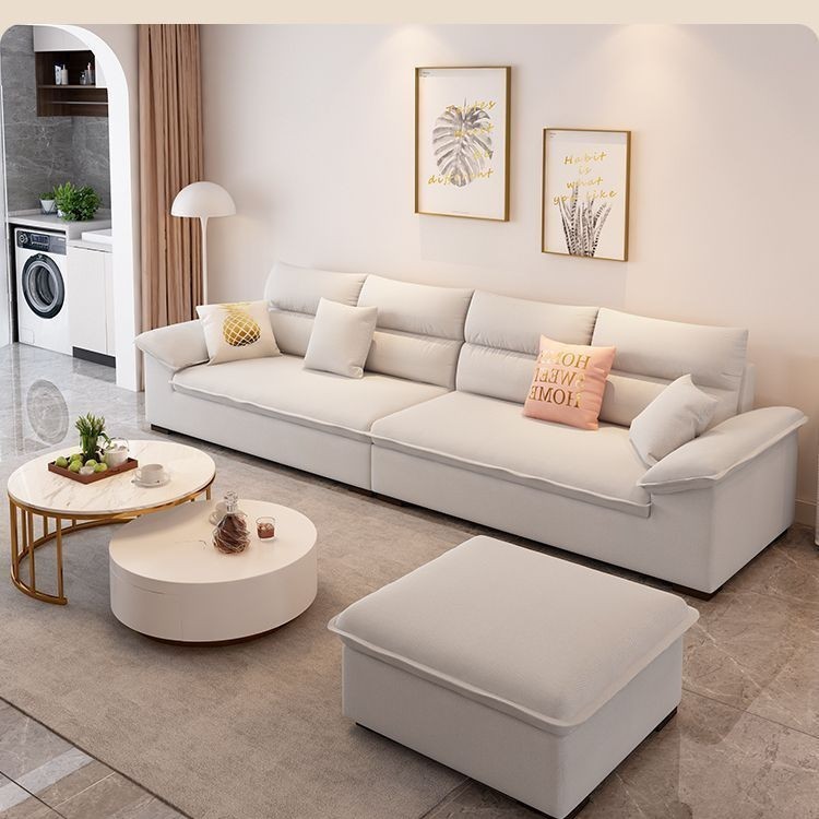 Sofá nórdico moderno y simple, pequeño hogar, tecnología de tela, muebles de sala de estar, algodón, lino, crema de viento, sofá de tela de látex