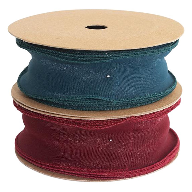 Fábrica al por mayor de color sólido gasa cinta arco nudo bolsa flor cinta copia borde gasa cinta flor embalaje fishtail hilo cinta