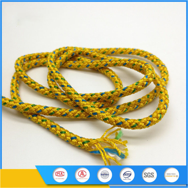 厂家直销 金黄色涤纶圆神包芯绳 高档礼盒纸袋手抽绳 箱包拉头绳