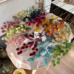 綠色仿真花單枝陽光果森系婚禮布景家居酒店樣板裝飾攝影道具櫥窗