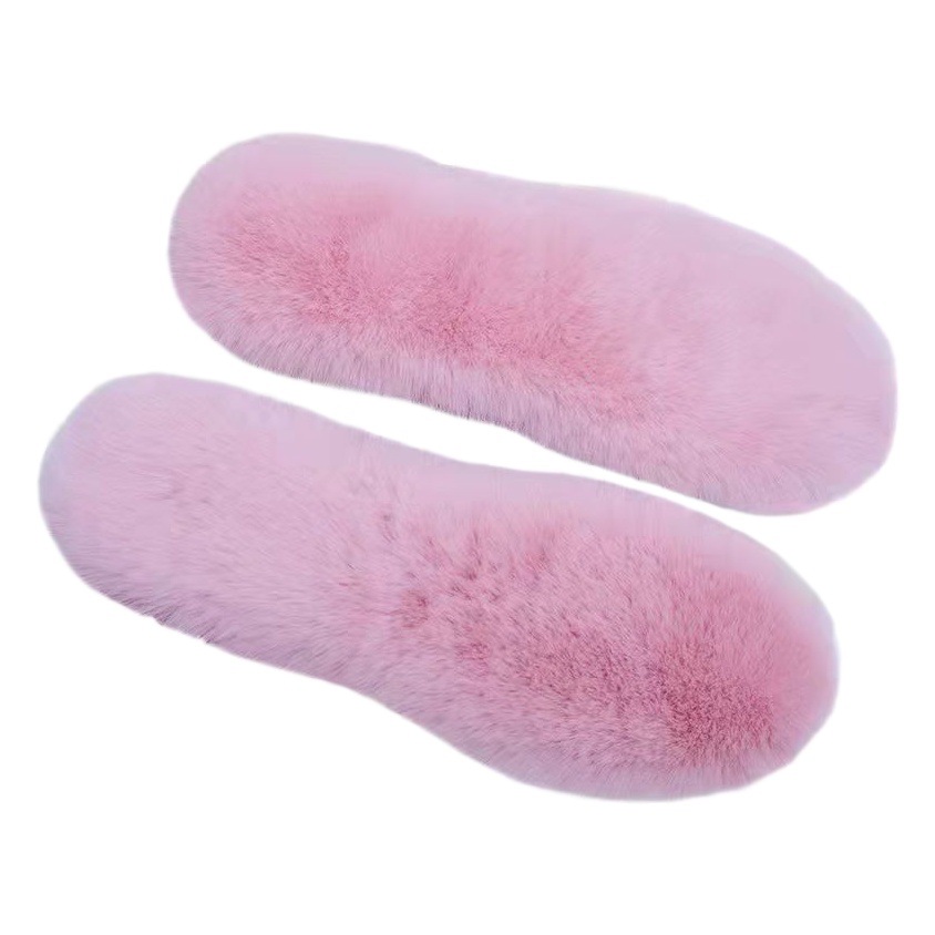 Cross-Border Supply of Men's and Women's Thickened Insoles, Imitation Rabbit Fur, Winter Warm Fleece, Cold-Proof Plush Cotton Shoes with Height Increase