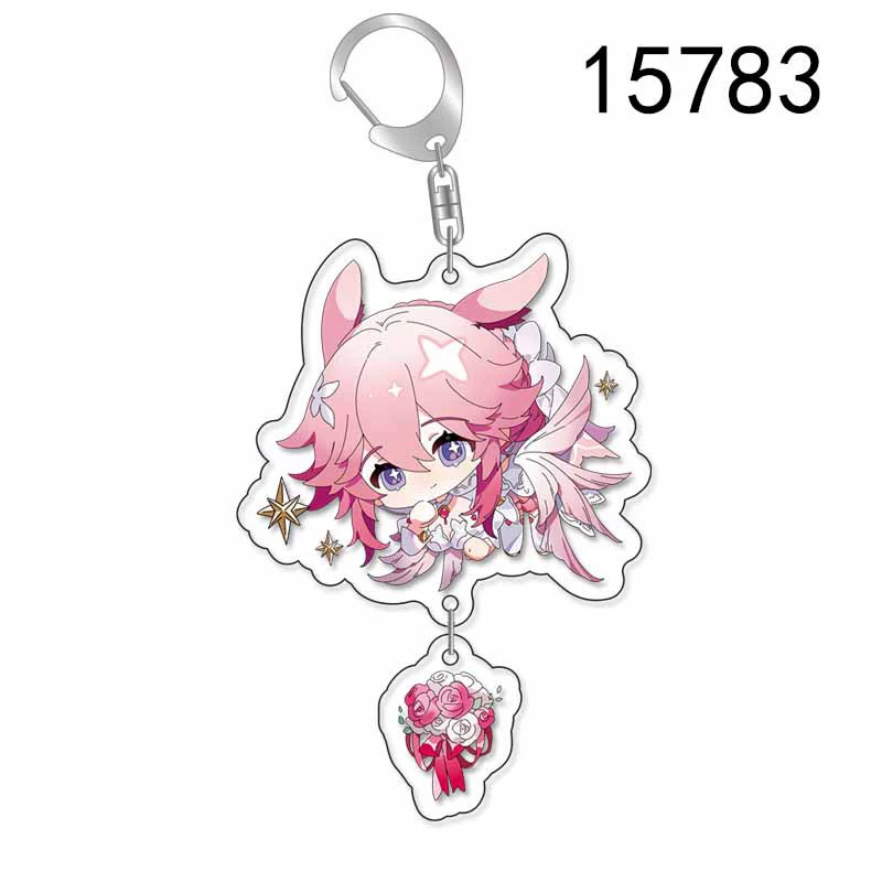 Acrylic Keychain Doujin Collapse 3, Chibi Pendant with Dangle Charm, 5.5 cm
