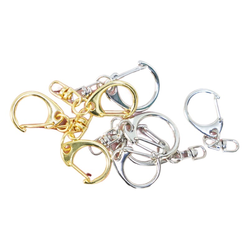 Factory wholesale supply small C buckle jewelry accessories pendant plus rotating 8 buckle metal keychain small D buckle spot
