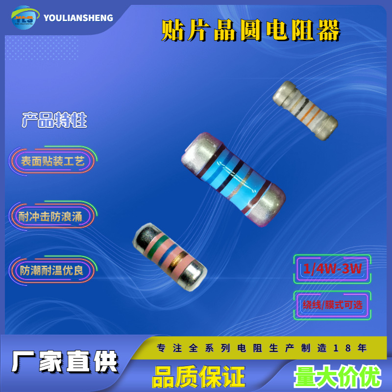 RJM 型精密圆柱状金属膜高压玻璃釉膜贴片晶圆高精密低温漂电阻器