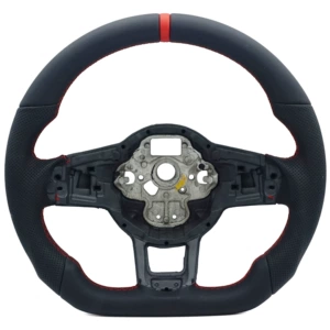 Suitable for Golf 7 7.5 GTI RLINE semi-perforated red stitching steering wheel with red return mark