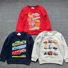 日单外贸秋冬新款汽车麦昆系列童装厚款拉绒卫衣