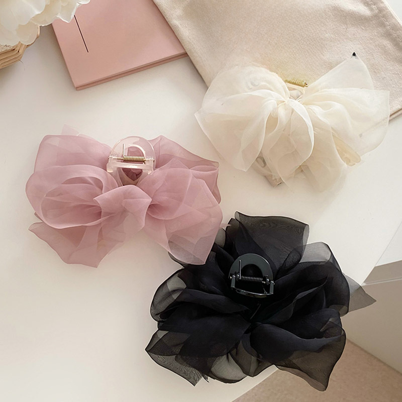 Pince à cheveux de voyage de style féerique, pince à cheveux avec nœud en fil, pince à requin, grande poignée, nouveau style, affichage de cheveux, pince à cheveux, accessoires pour cheveux de princesse, couvre-chef_voghion.com