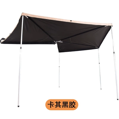 Fan-Shaped Car Canopy 270-Degree Side Account Roof New Model Boneless Large Space Camping Car Side Quick-Open Tent (Avtomobil yan çətirləri) - upgraded-khaki-vinyl-model-2m-01