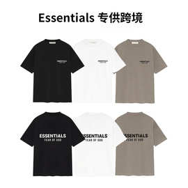 夏季新款essentials潮牌ss25硅胶宽松休闲重磅纯棉短袖fog复线t恤