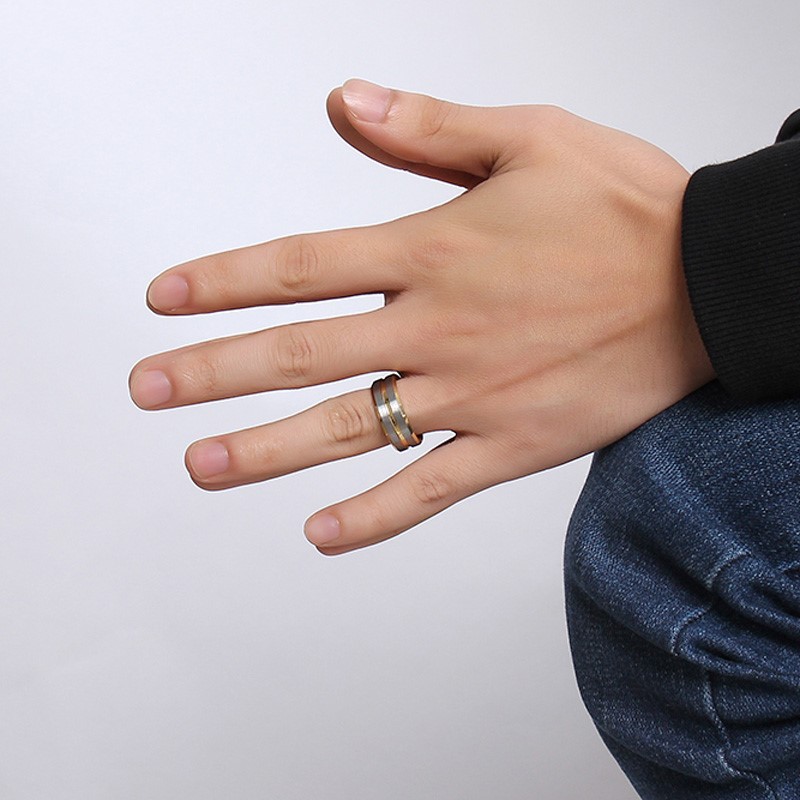 Fashion Letter Tungsten Steel Rings Plating Stainless Steel Rings