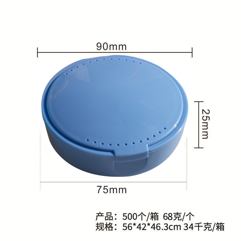 Dental redondo con espejo bracket invisible extractor de caja de retención de ortodoncia portátil caja de dientes falsos caja de almacenamiento de dientes cepillo