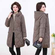 新款中年妇女妈妈装过膝羽绒棉服加厚洋气宽松棉衣大码潮款棉袄冬
