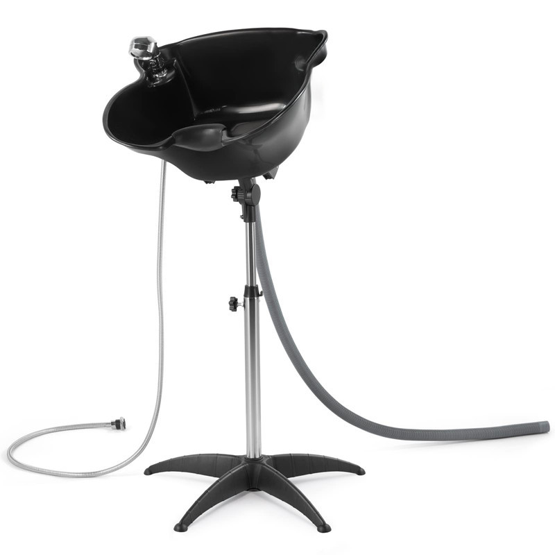 Bandeja móvil para champú, soporte ajustable para champú de pie o sentado, lavabo ligero de plástico para pacientes mayores, cuidado del cabello.