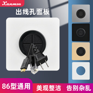 Blank panel with outlet hole decorative cover plate type 86 threading socket TV wall hole blocking perforated whiteboard