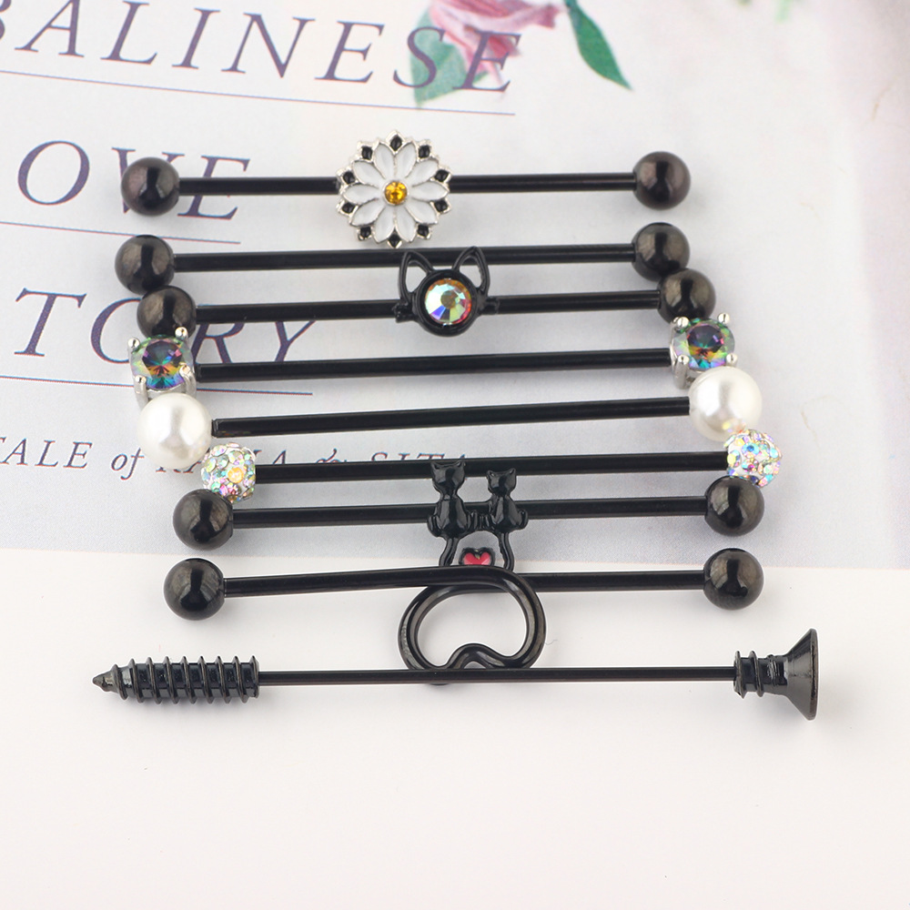 Pointed titanium steel lip stud product view