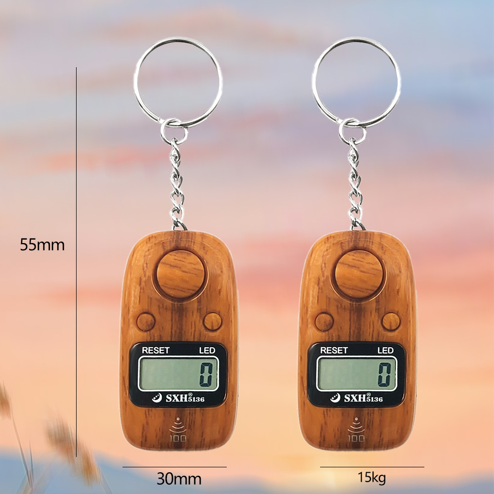 603#木纹LED整百提醒钥匙扣可计99999数显电子计数器厂家批发