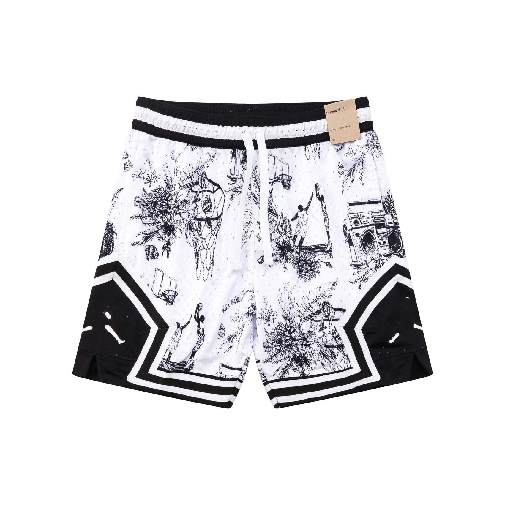 Nuevo estilo americano AJ trapecio moda transpirable deportes de secado rápido pantalones de cinco puntos pantalones de entrenamiento pantalones cortos de baloncesto pantalones cortos de futbol