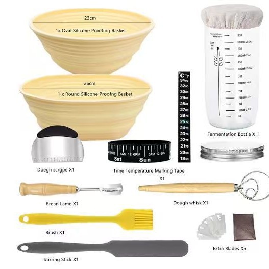 24oz frasco de vidrio pan ácido fermentado frasco de vidrio pan fermentado frasco de pan con cubierta panadería con escala