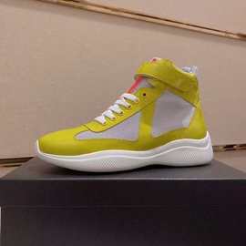 欧洲站新款男鞋真皮高帮经典百搭运动鞋男女款潮流圆头网面漆皮鞋