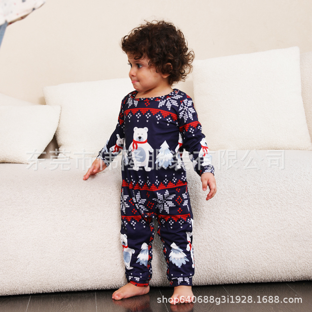 2023 nueva familia pijamas traje sí muñeco de nieve felpa bordado familia traje Navidad padre-hijo Pijamas