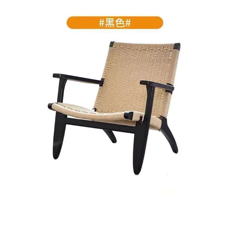 Sillas de madera sólida de cuerda trenzada sillas de balcón nórdicas sillas de ocio estilo japonés sillas de silla de casa pequeña silla de respaldo perezosa