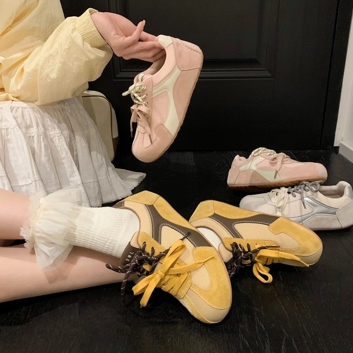 "Tío Stable" Colegio Crewe ~ Zapatos de entrenamiento para mujeres de primavera 2025 nuevos zapatos deportivos casuales de estilo universal