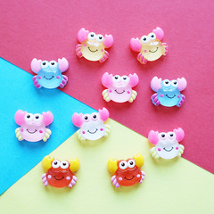 透明小螃蟹diy樹脂配件 奶油膠手機殼材料 兒童髮飾品皮筋diy貼片