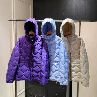 货号0B0508，特价秒～小K菱格收腰羽绒服