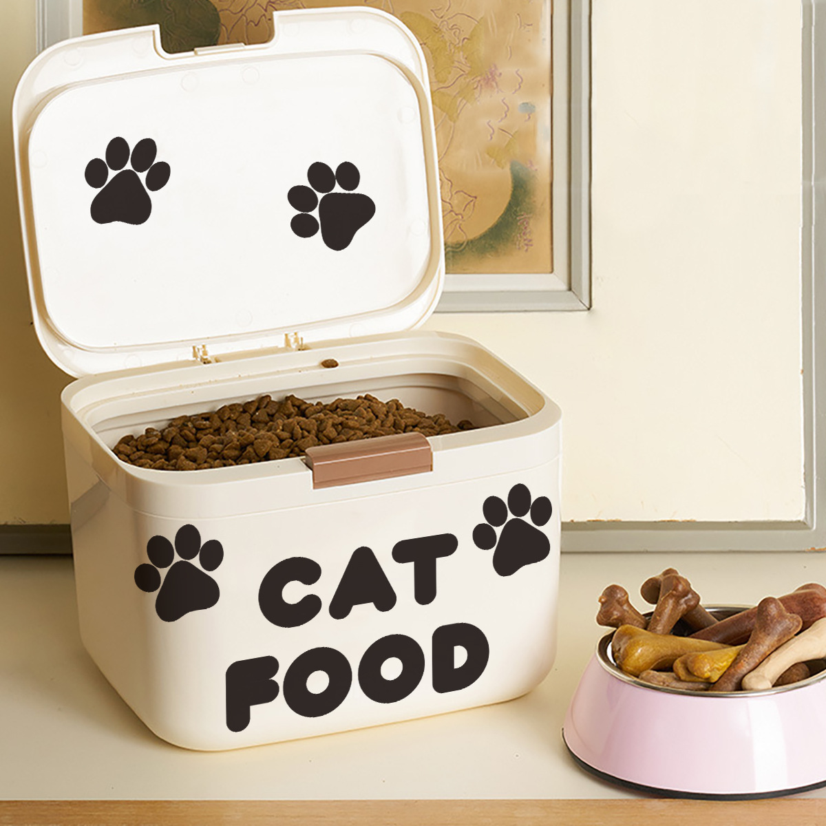 New ACC32174 cute cat footprints wall stickers children's room living room wall decoration stickers self-adhesive