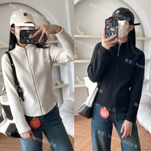 lu风小蛮腰修身显瘦德绒卫衣外套蓄热小暖炉开衫纸片人立领拉链冬