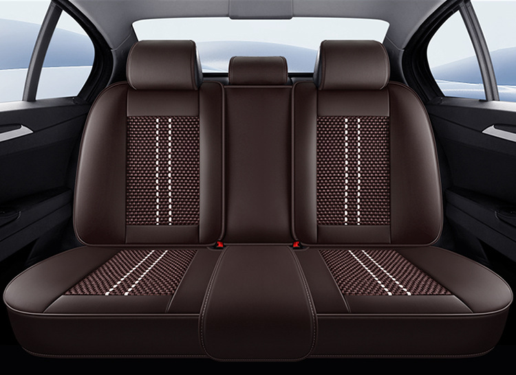 2025 Manufacturer Wholesale New Nappa Leather Diamond Seat Cover Ice Silk Four-Season Universal Car Five-Seater Cushion Seat Cover