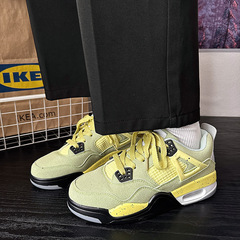 National trend ins style niche air cushion sneakers ulzzang trend couple grass green frosted casual sports sneakers for men and women