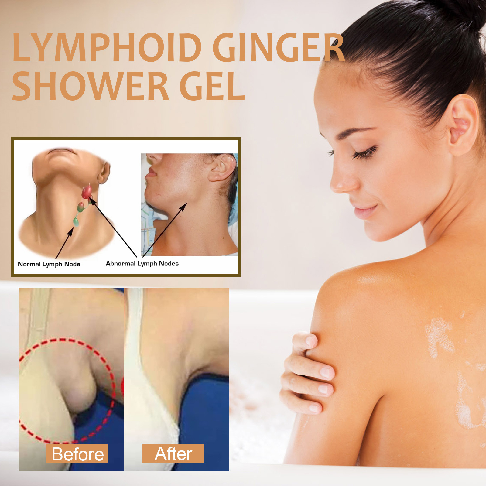 Ginger Lymphatic Body Sculpting Body Wash Cleansing And Dredging Relieves Lymphatic Swelling, Slimming And Firming The Skin