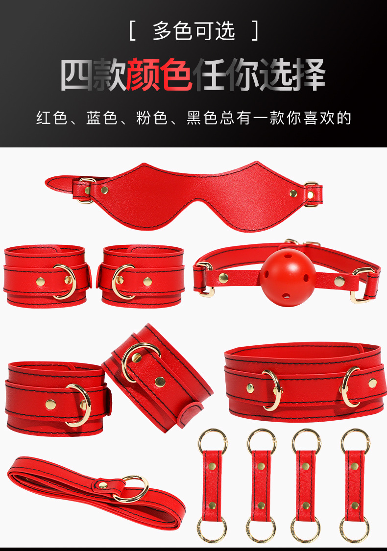 SM Bondage Kit 6-Piece Set with Metal Handcuffs, Mouth Gag, Whip and Nipple Clamps — detail image 17