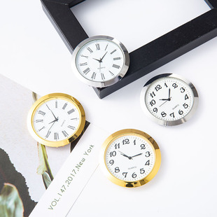 55(50) Watch Head Round Alloy Case Crystal Crafts Ornaments Car Embedded Pointer Clock