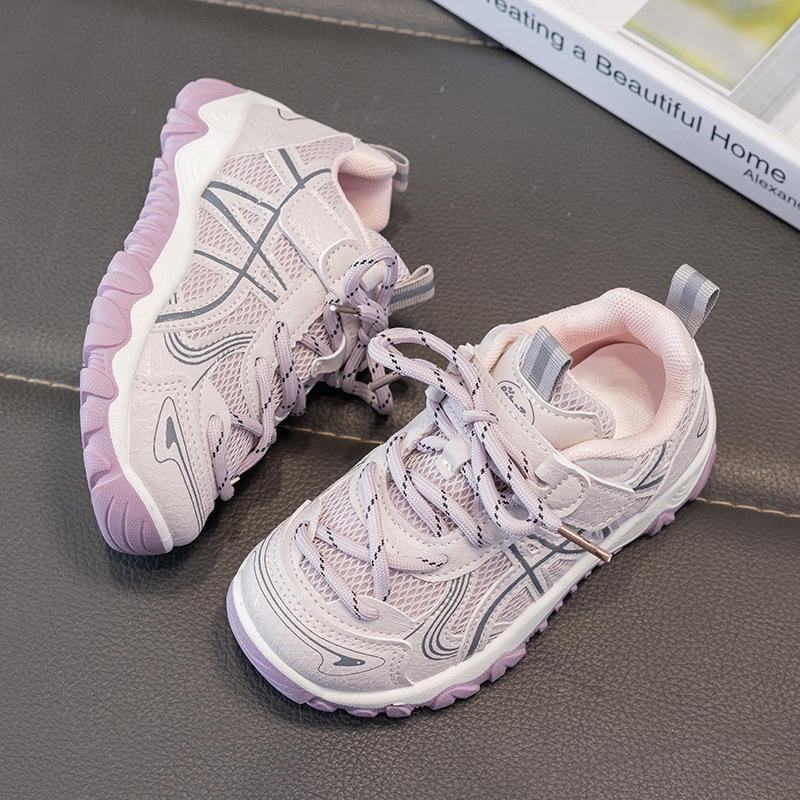 Zapatos casuales transpirables de malla para niñas 2026 verano nuevos zapatos de skate de moda para niños zapatos deportivos para correr