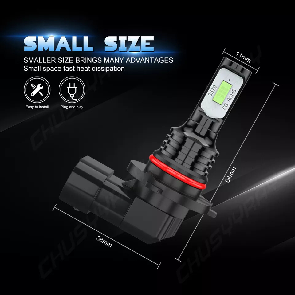 Coches LED delanteros de niebla 9005 9006 80W 3570 2LED delanteros de niebla CSP motocicleta luz