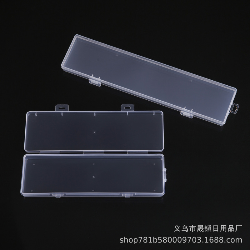 Rectangular Plastic Packaging Long Flat Box Electric Soldering Iron Hardware Parts Fishing Gear pp Box Transparent Stationery Nail Storage Box