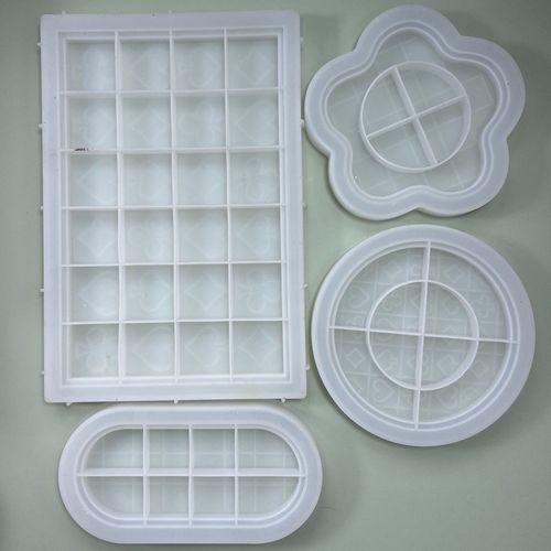 Fat Yaya DIY white glue-free checkerboard glue mold rectangular/round large setting table quicksand tray mold