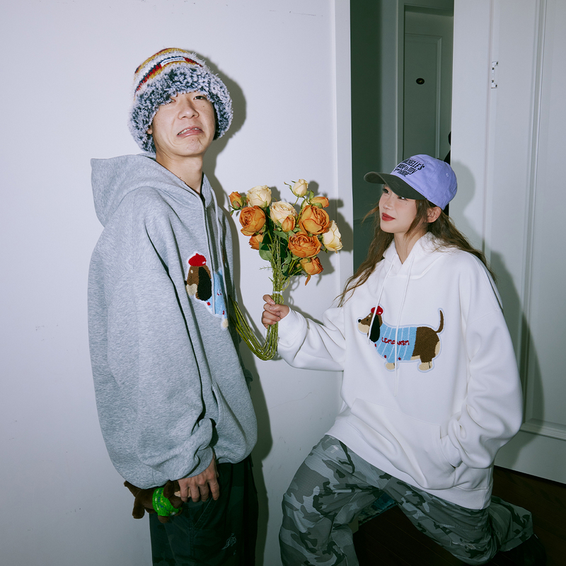 Star with lemanism dachshund 400G spring and autumn puppy hooded vests men loose couple coat women tide