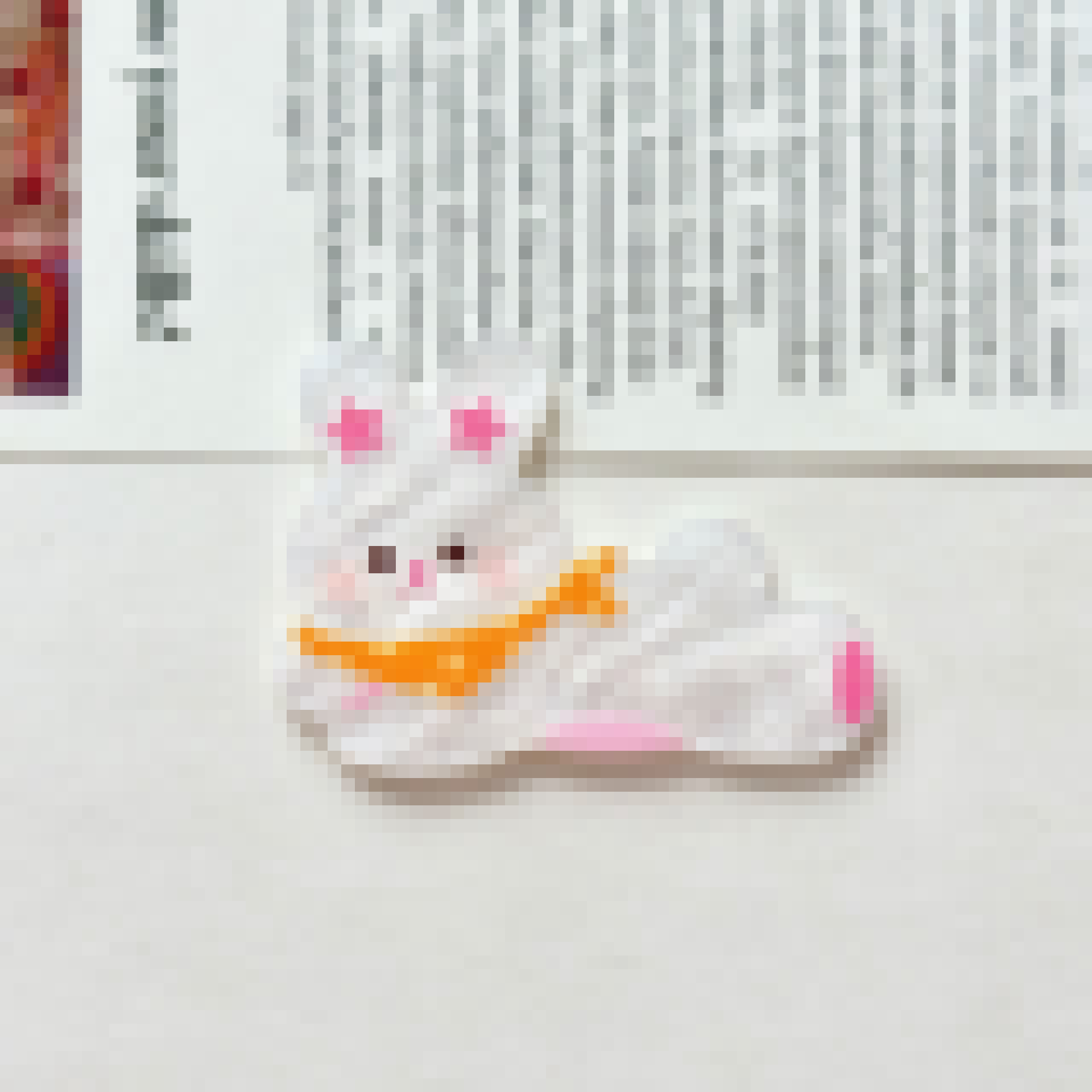큰 흰색 턱받이 토끼