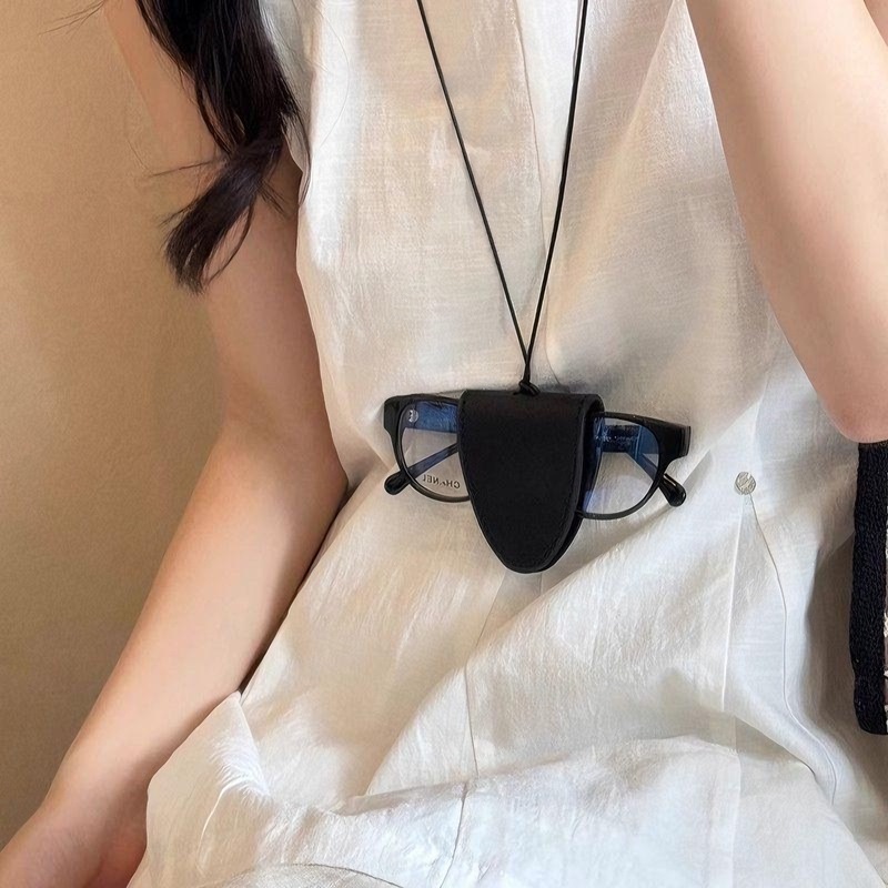 挂脖磁吸皮革墨镜夹项链女眼镜夹挂绳脖子衣服装饰挂链毛衣链配饰|undefined