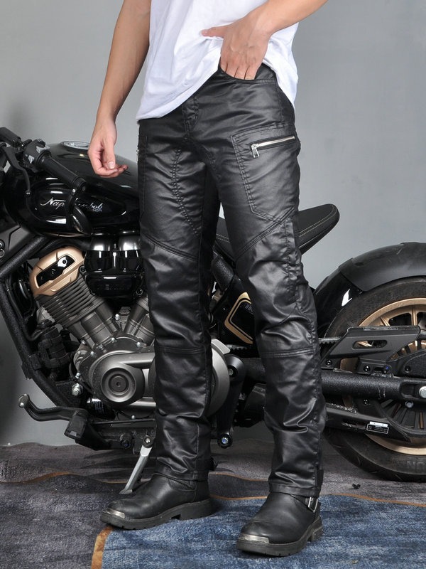 VOLERO nueva motocicleta cuatro estaciones anti-caída conducción revestimiento de mezclilla a prueba de viento elástico de cintura alta locomotora pantalones anti-caída hombre