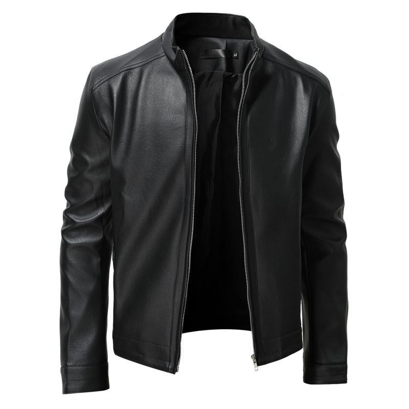 In-Stock High-Quality Men's Cardigan Wish Popular Pu Jacket Zipper Leather Jacket Men's Coat