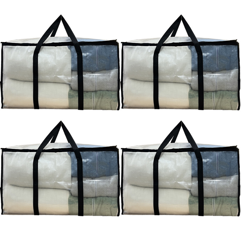 One Piece Free Shipping Thickened Large PP Portable Woven Transparent Quilt Special Storage Bag for Moving Luggage Packing